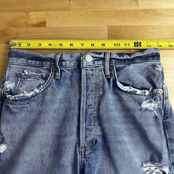 Agolde 90's Mid Rise Loose Jeans Isolate Distressed 100% Cotton Size 25 - Picture 11 of 13